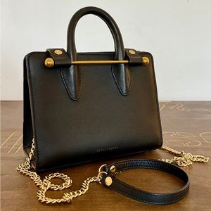 Strathberry Nano Black Leather Tote